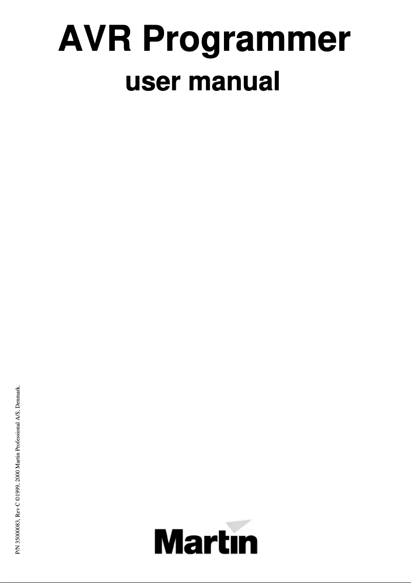 First page image of the manual for AVR Programmer