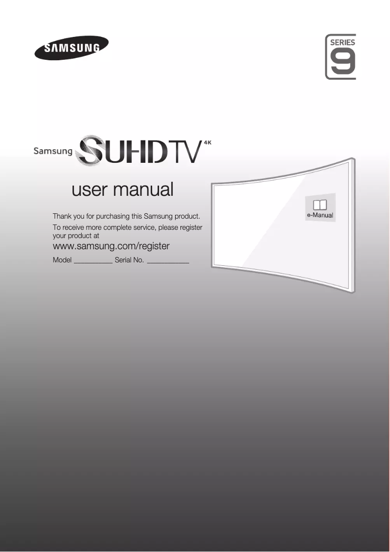 Page 1 of the manual Installation Guide Samsung UE88JS9500T