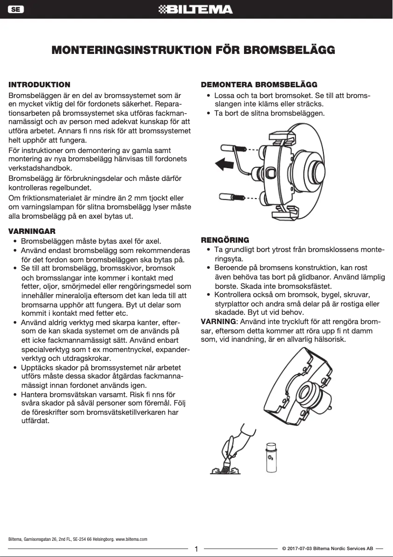 Page 1 of the manual User Manual Biltema 65-281