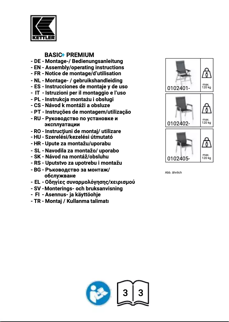 Page 1 of the manual User Manual Kettler Basic+ Premium
