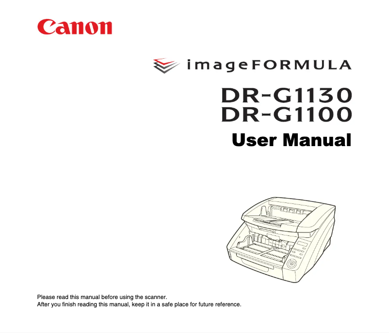 Page 1 of the manual User Manual Canon imageFORMULA DR-G1100