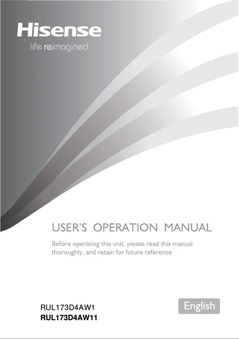 Page 1 of the manual User Manual Hisense RUL173D4AW11