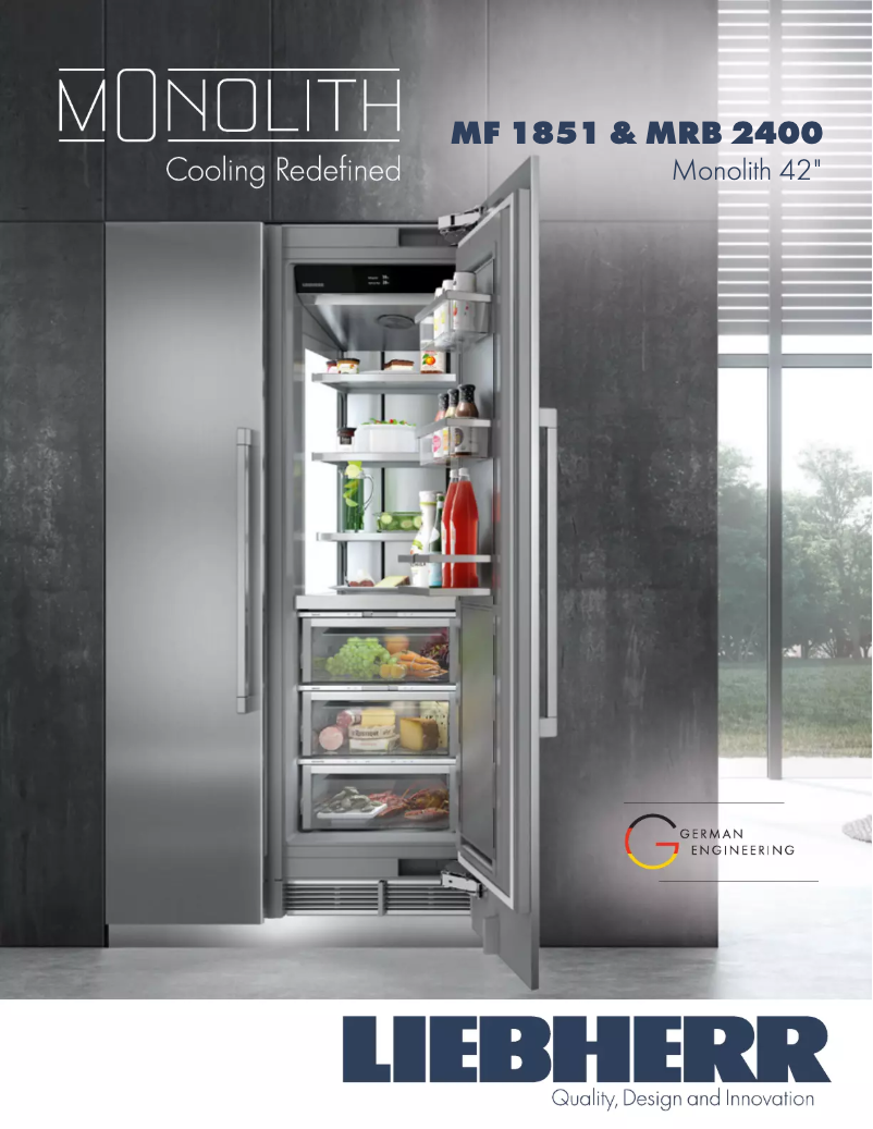 Page 1 of the manual Technical Sheet Liebherr Monolith MF 1851