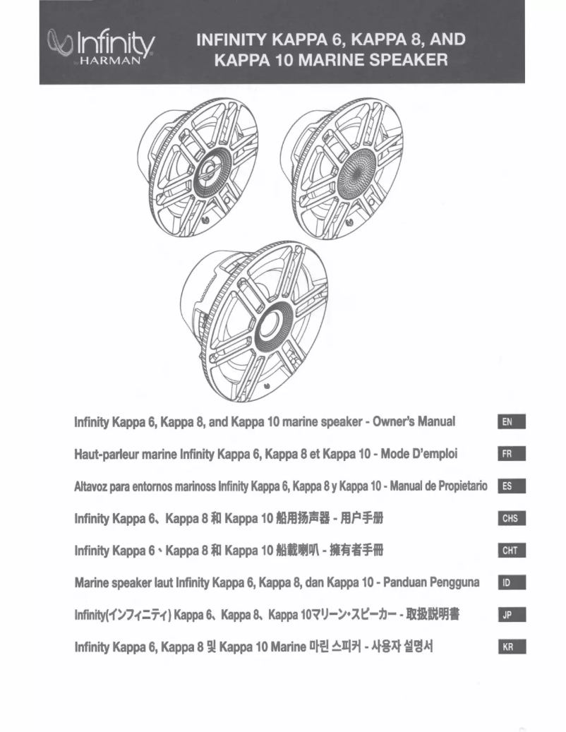 Page 1 de la notice Manuel utilisateur Infinity Kappa 8