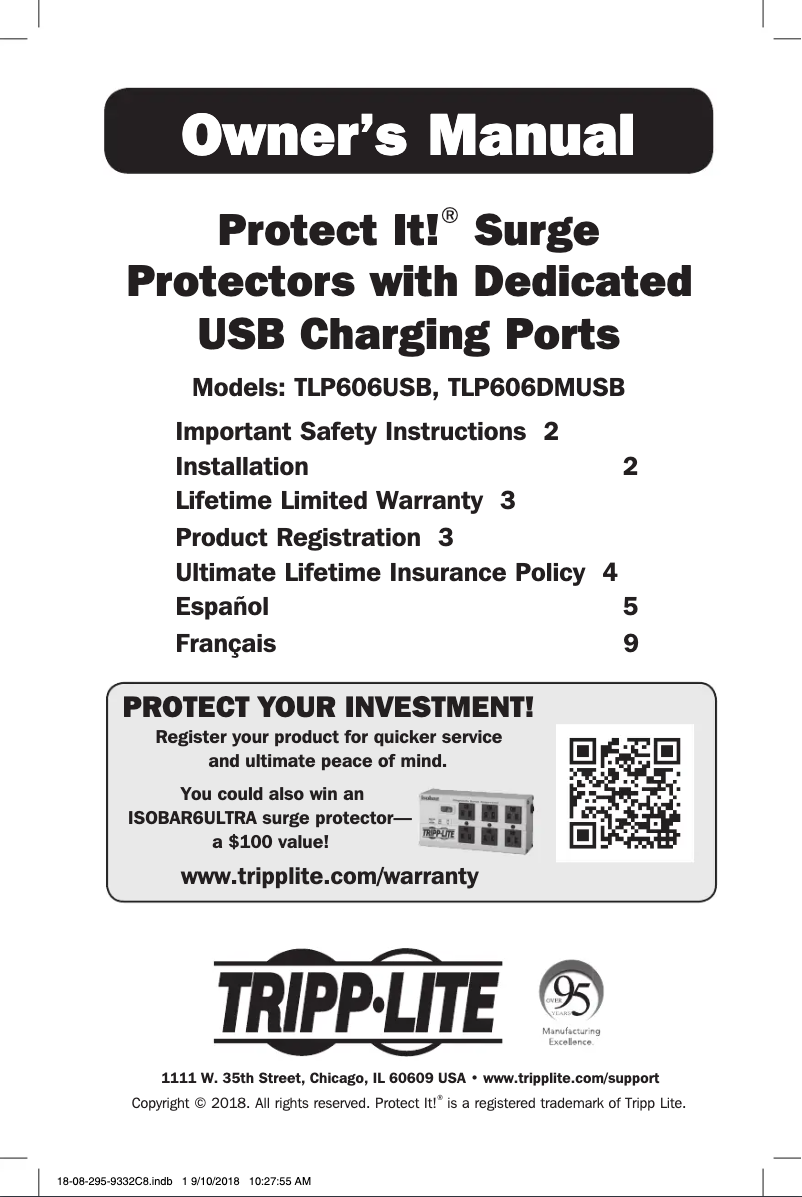 Page 1 of the manual User Manual Tripp Lite Protect It! TLP606DMUSB