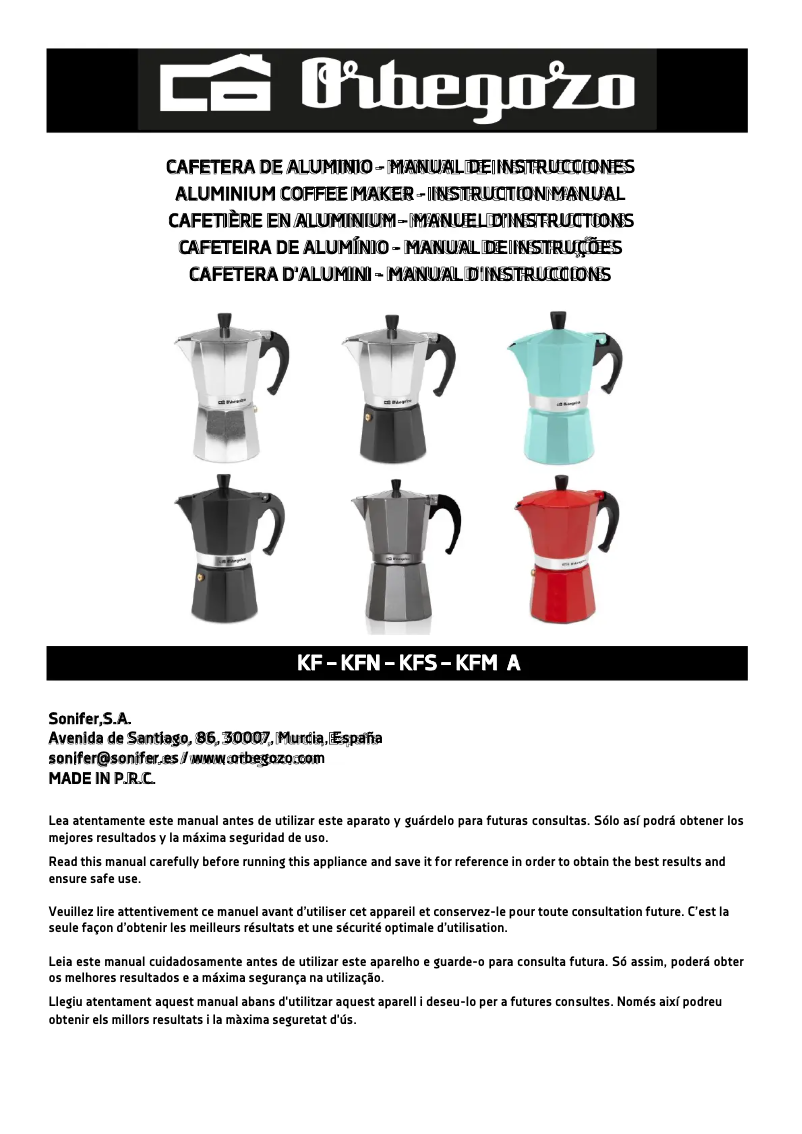 Page 1 of the manual User Manual Orbegozo KFS 620