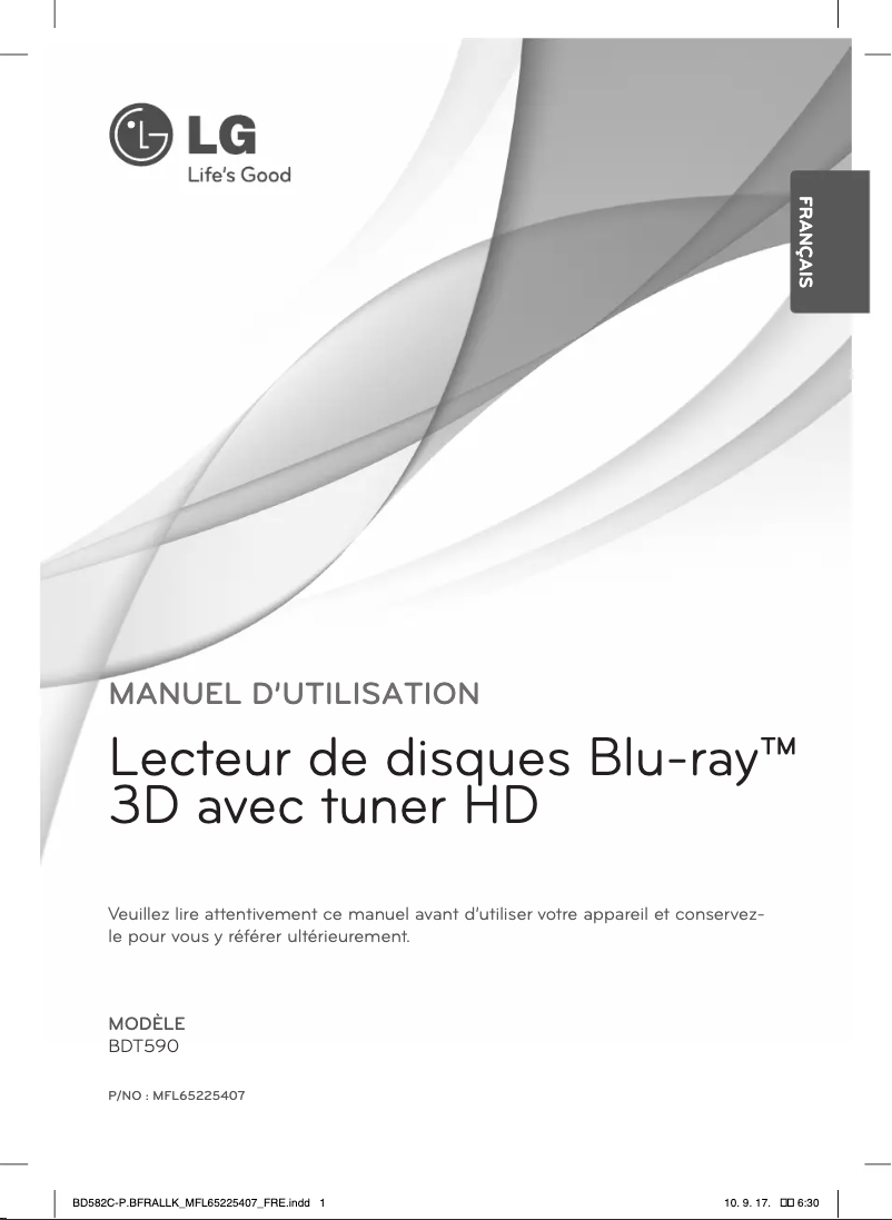 First page image of the manual for BDT590