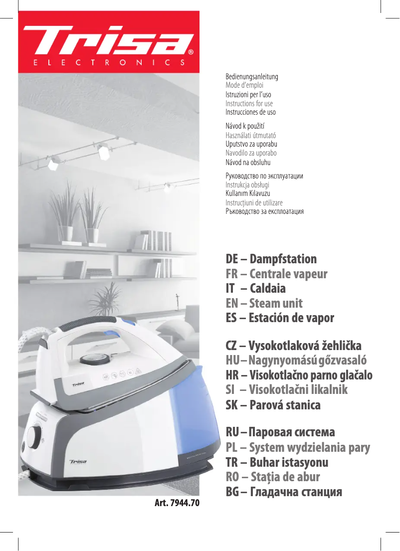 Page 1 of the manual User Manual Trisa Permanent Steam i4470