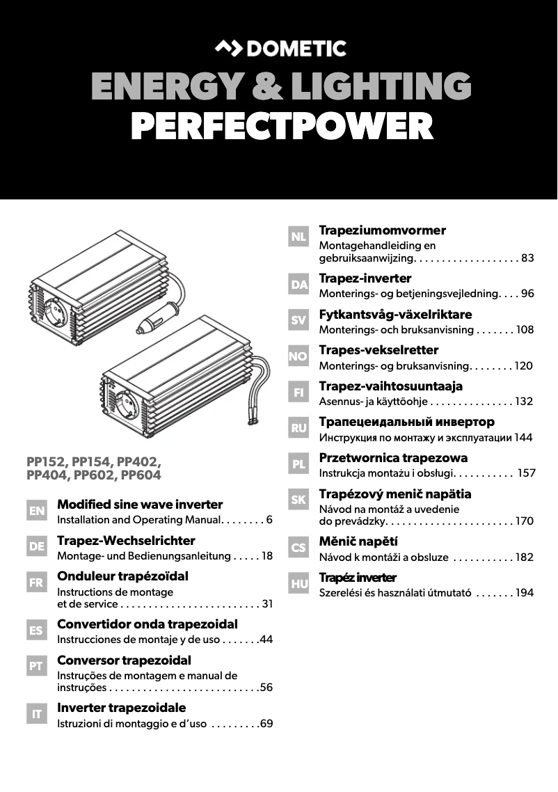 Page 1 de la notice Guide d'installation Dometic PerfectPower PP 602