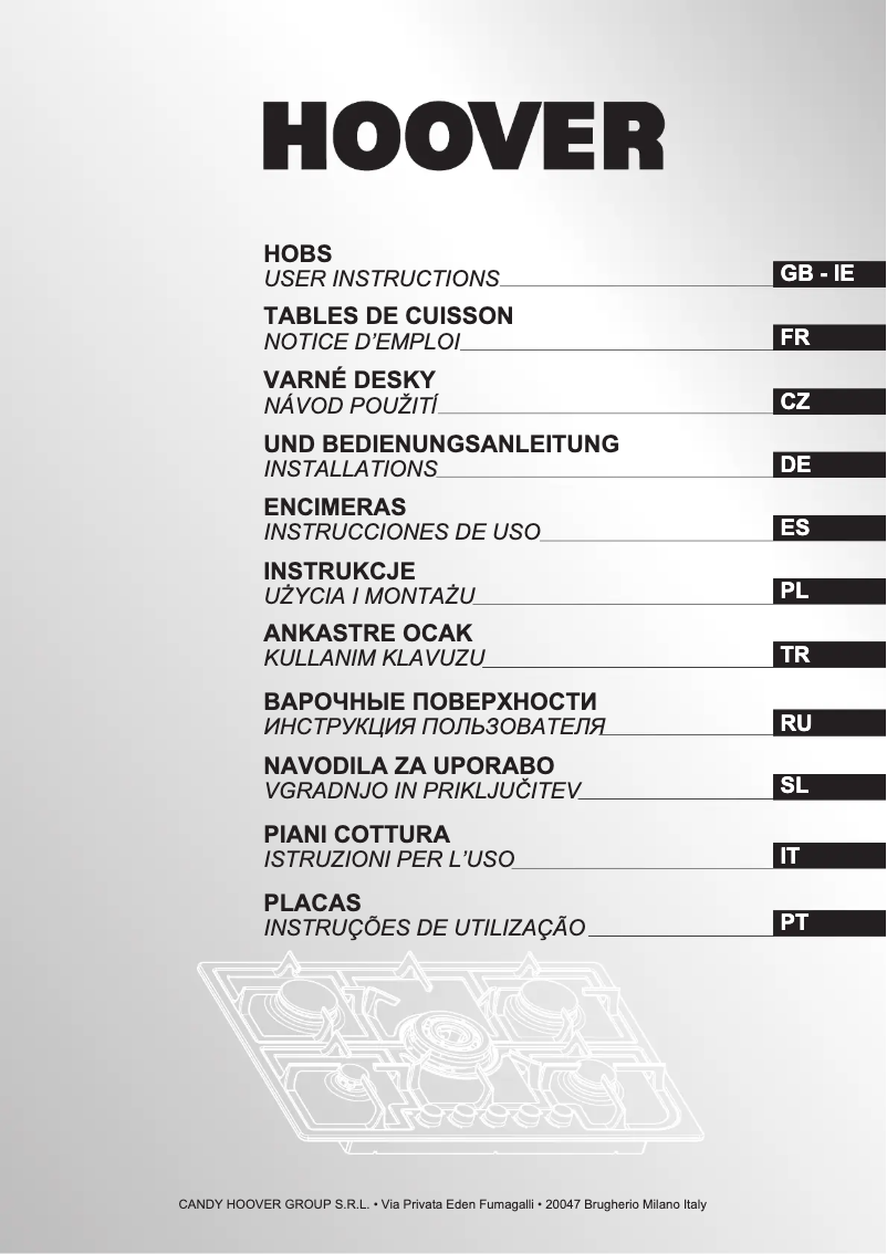 First page image of the manual for HGH 74SQCX