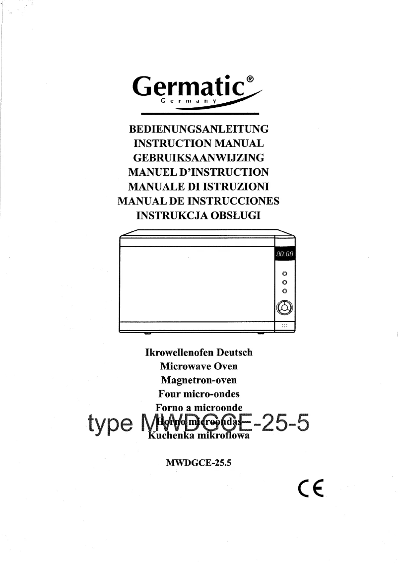 First page image of the manual for MWDGCE-25.5