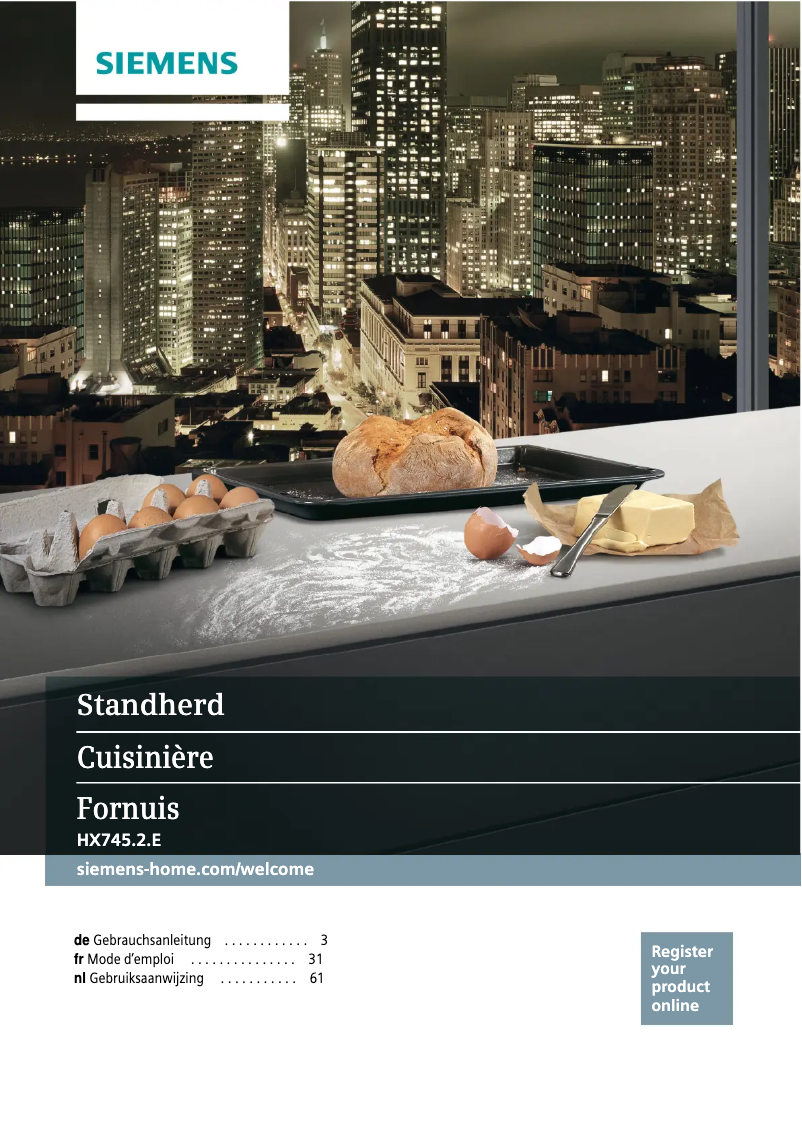 Page 1 of the manual User Manual Siemens HX745525E