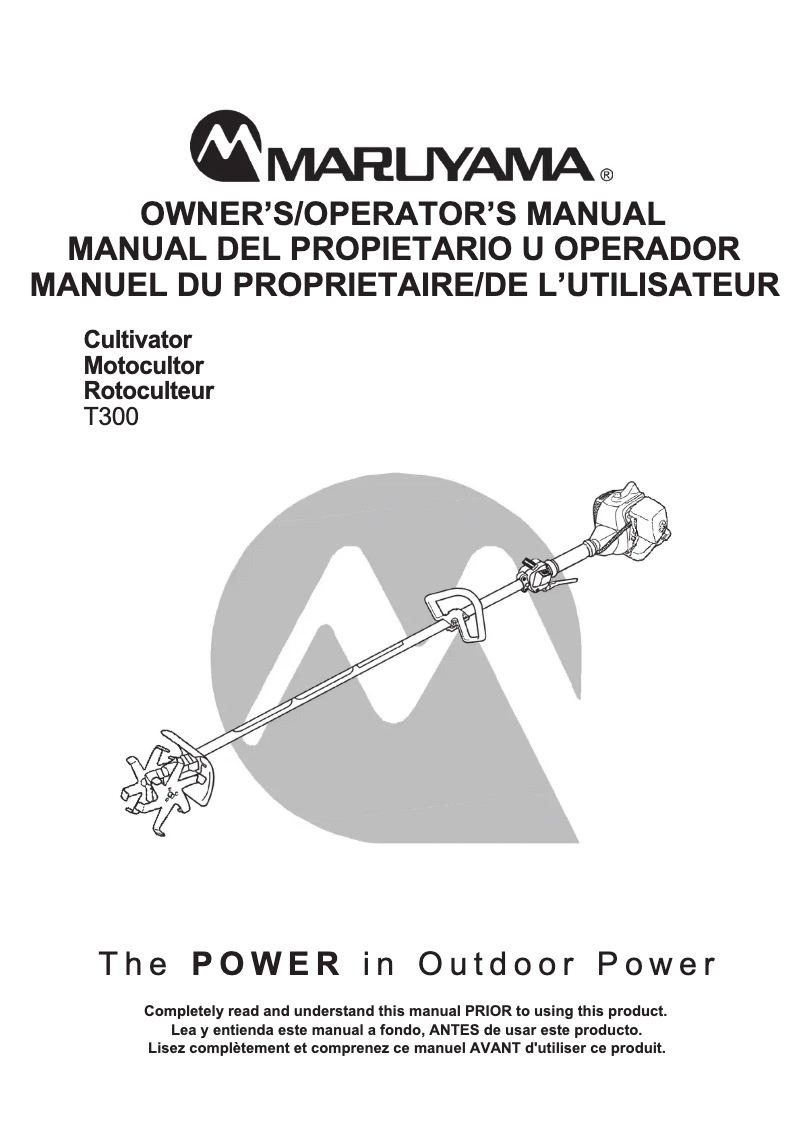 Page 1 of the manual User Manual Maruyama T300