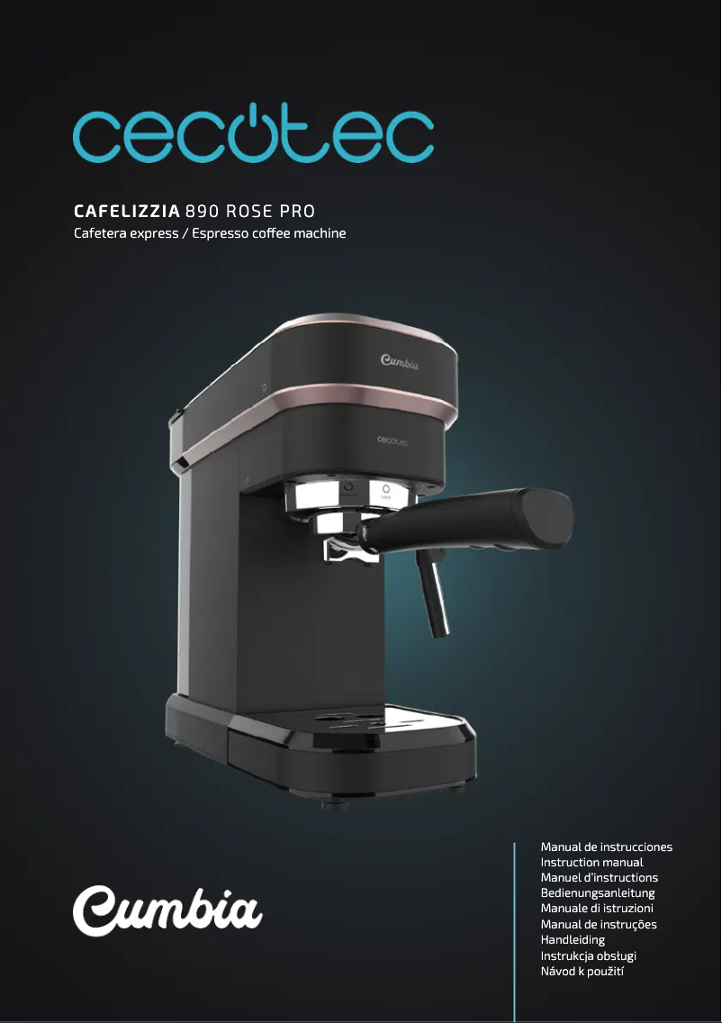 First page image of the manual for Cafelizzia 890