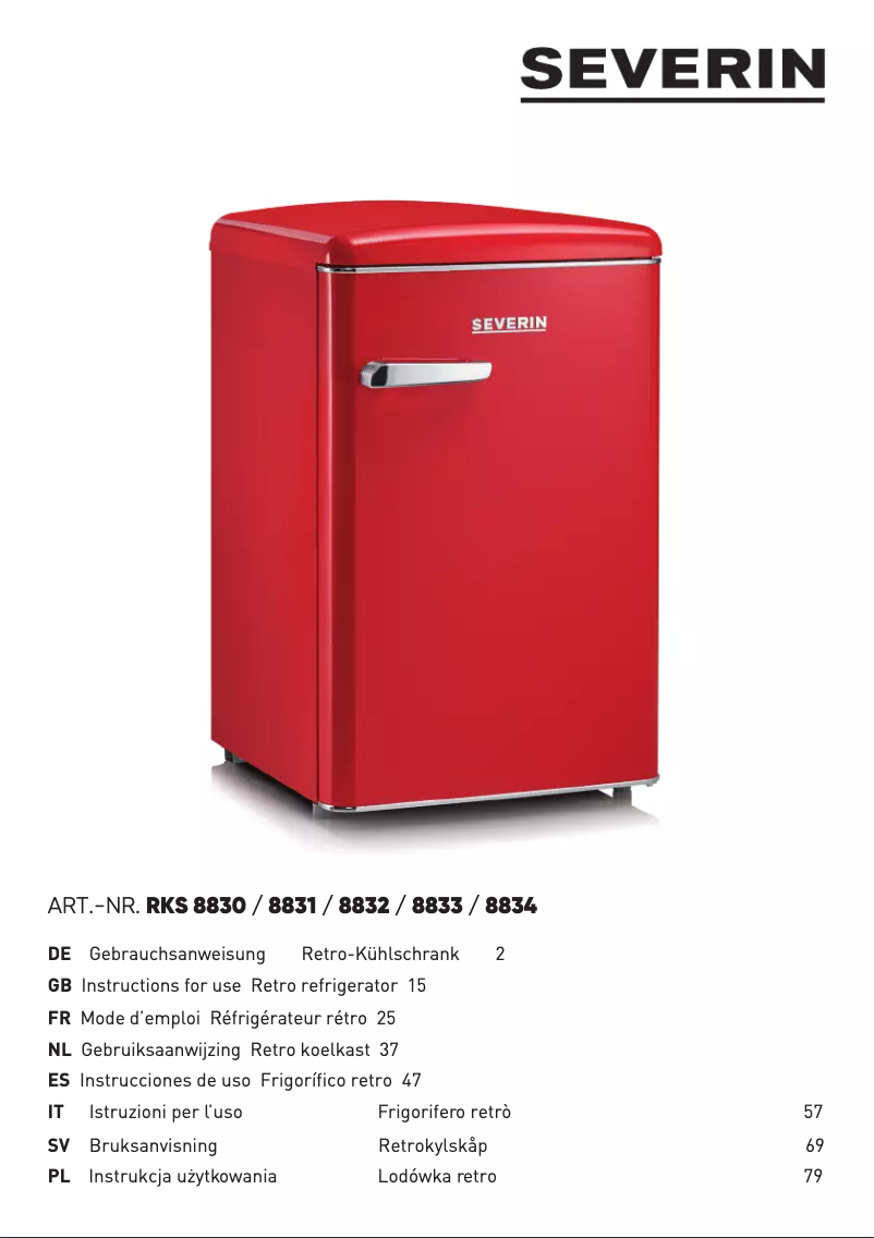 First page image of the manual for RKS 8831 Retro