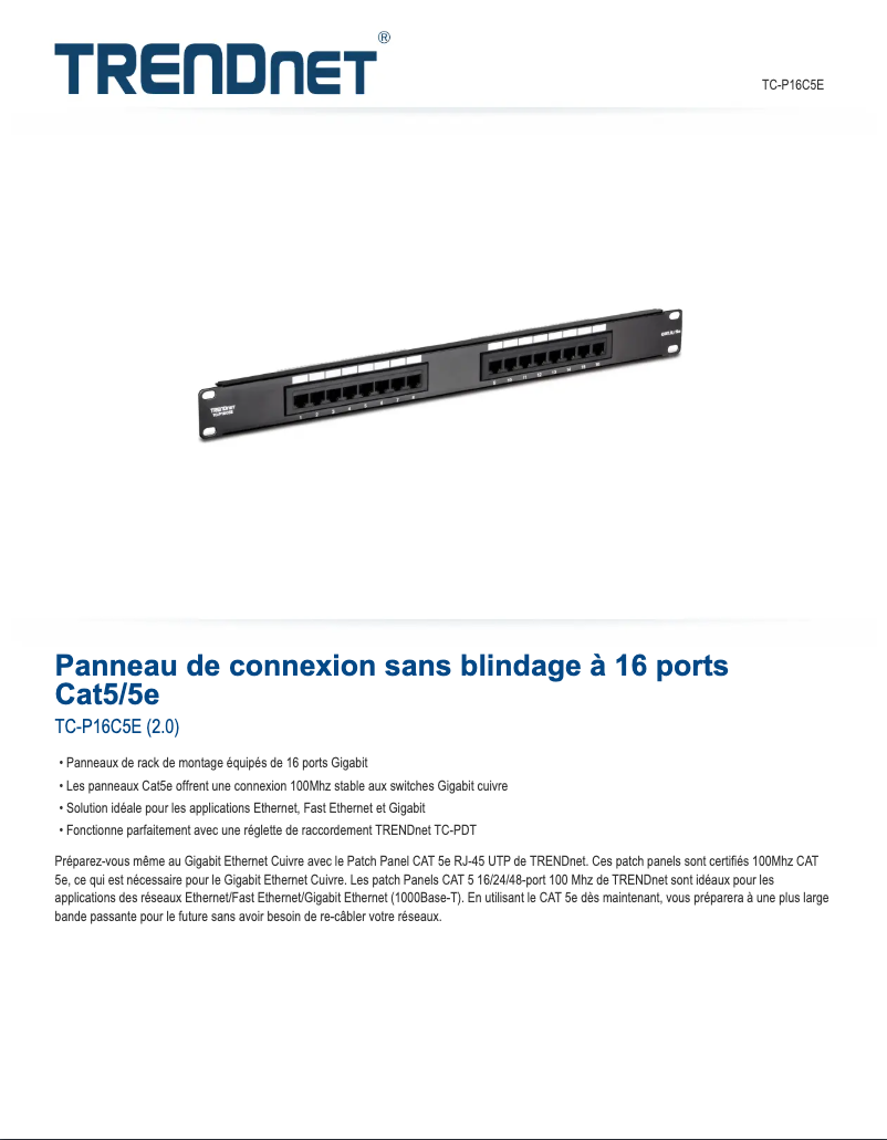 First page image of the manual for TC-P16C5E