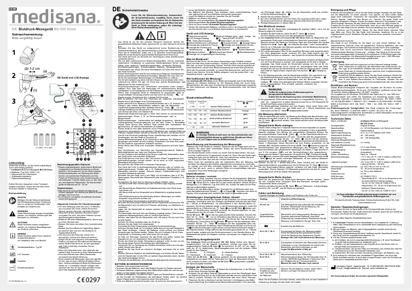 Page 1 of the manual User Manual Medisana BU 535 Voice