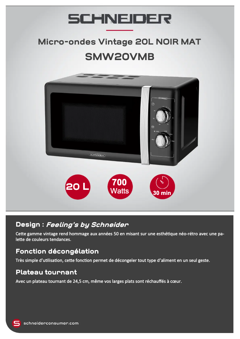 First page image of the manual for SMW20VMB