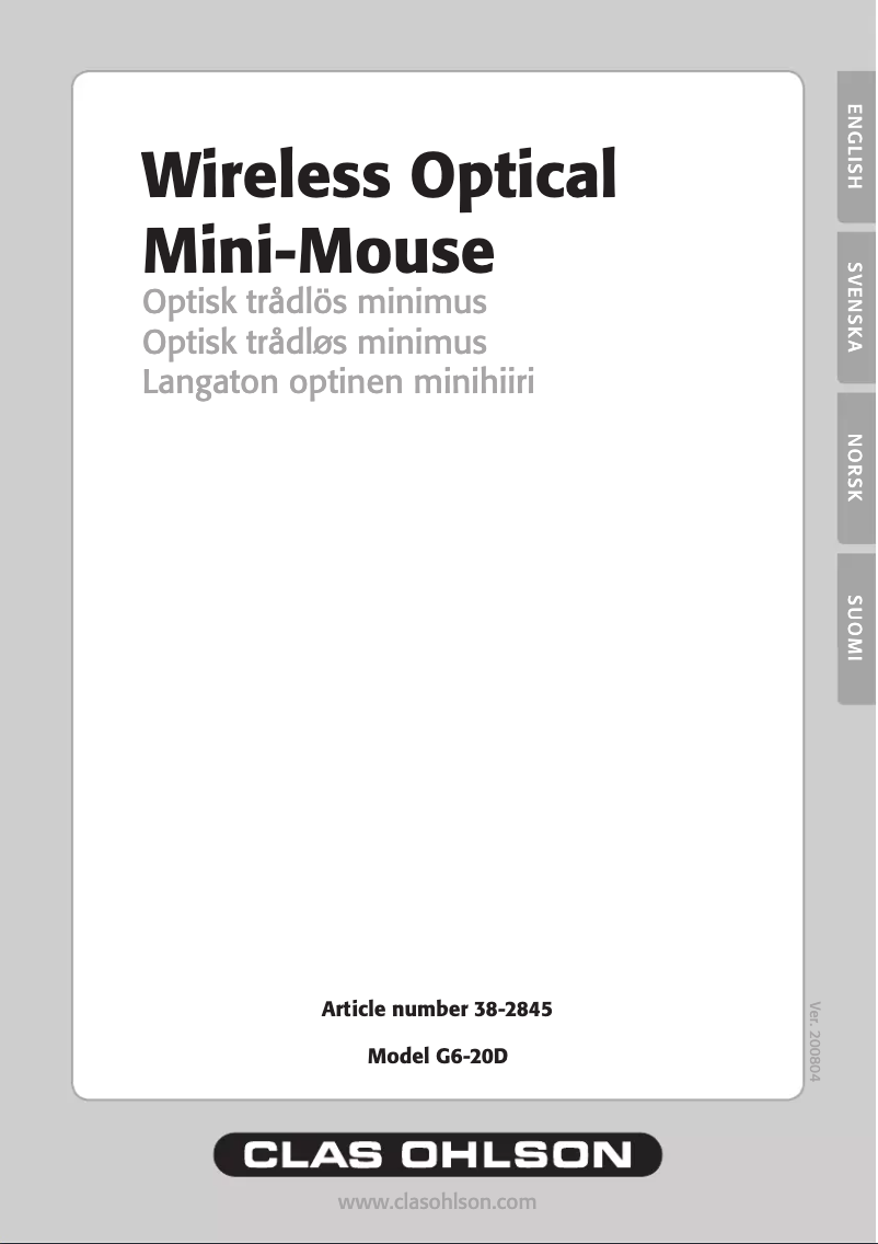 Page 1 of the manual User Manual A4Tech BW-26D