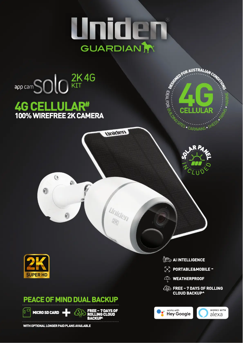 First page image of the manual for App Cam Solo 4G 2K