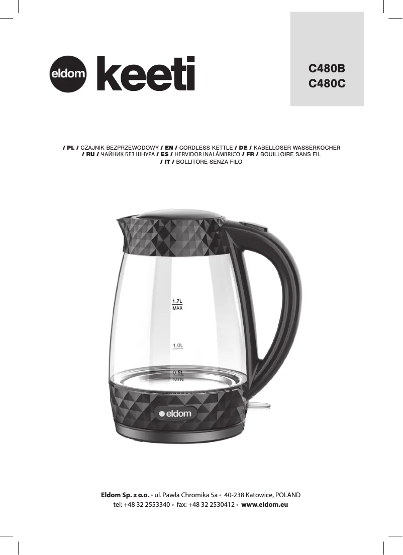 First page image of the manual for Keeti C480C