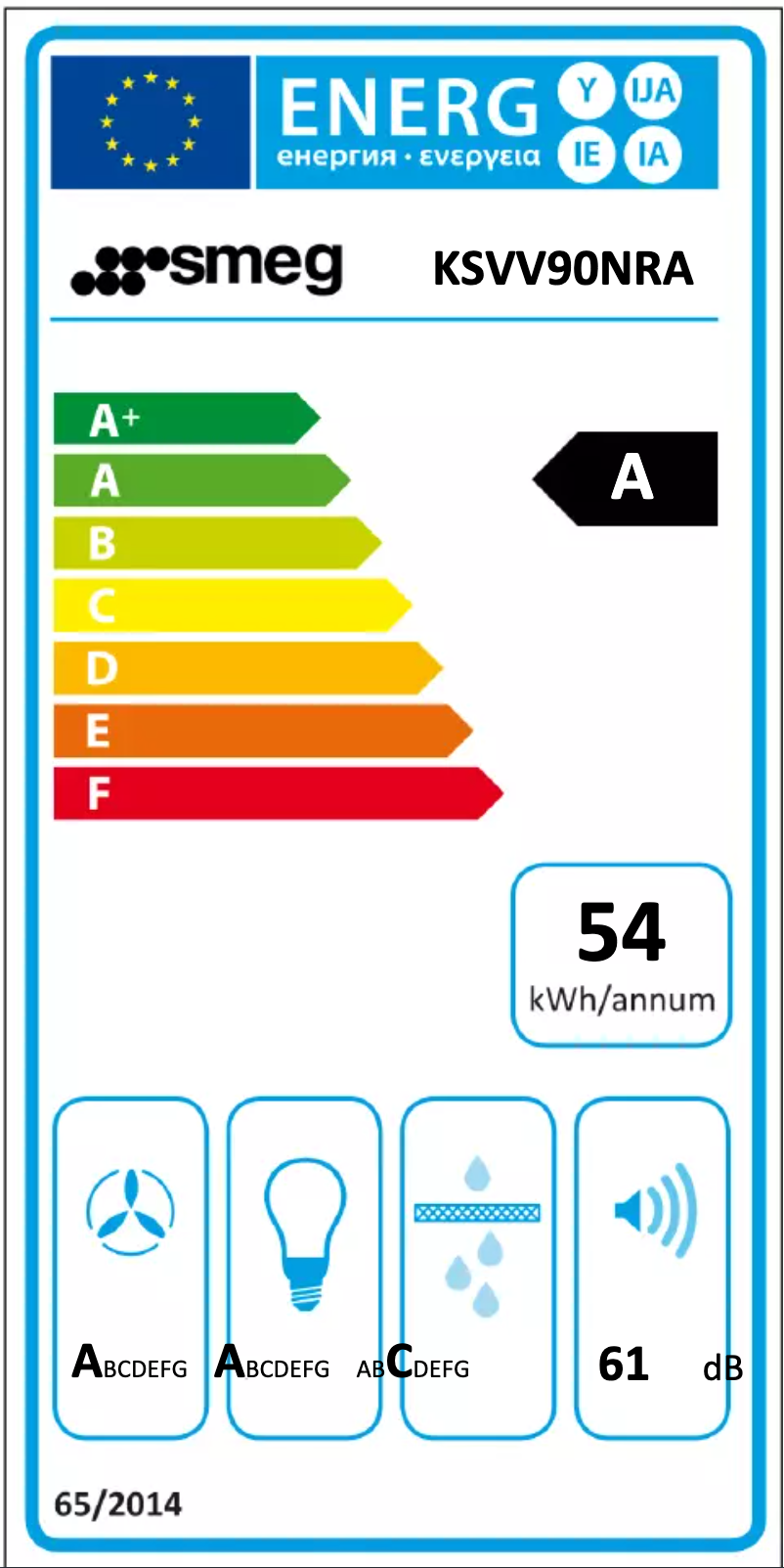 Page 1 of the manual Energy Label Smeg KSVV90NRA