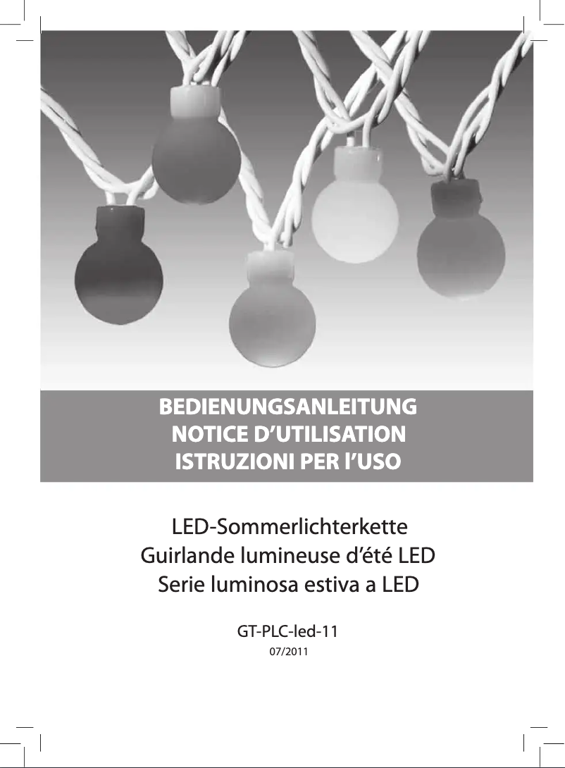 First page image of the manual for GT-LCS-11_GT-PLC-led-11