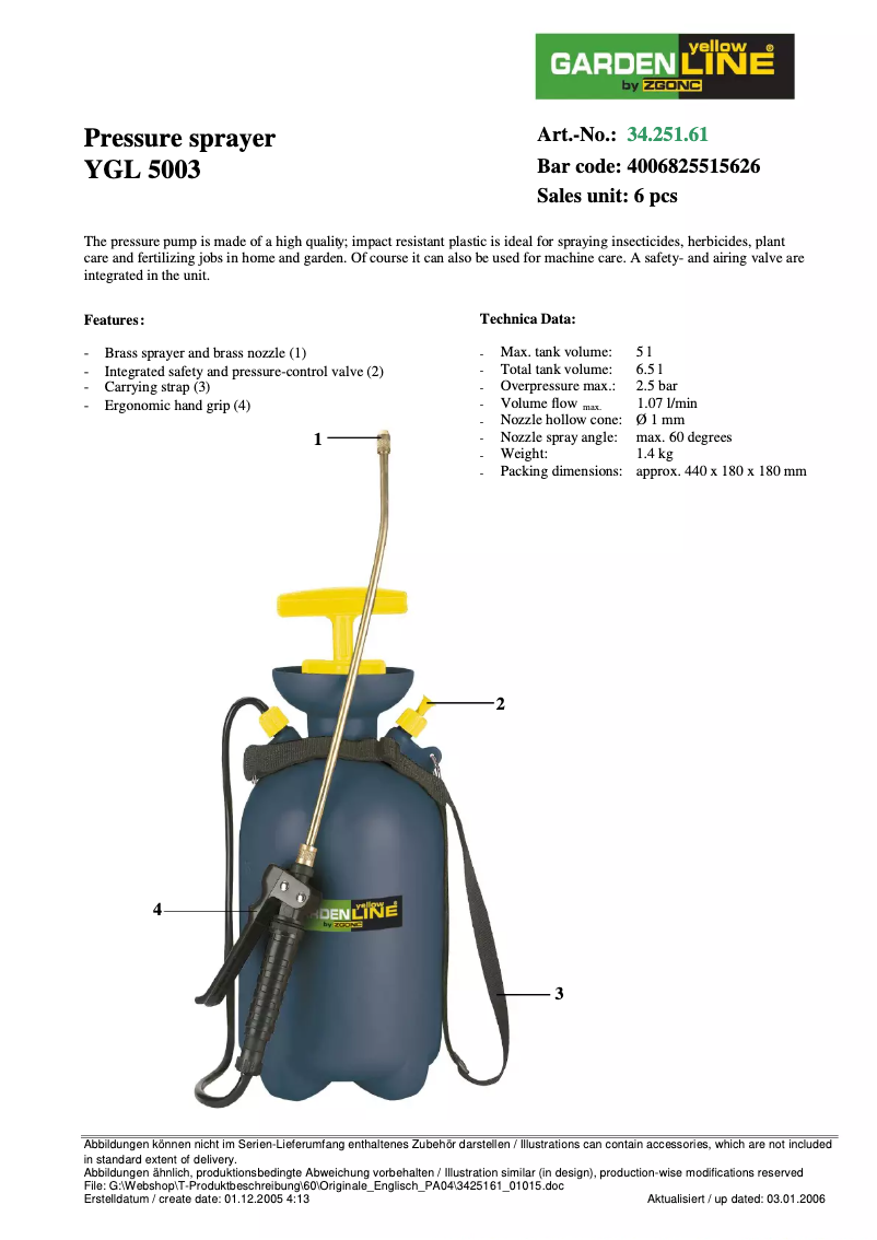 First page image of the manual for YGL 5003