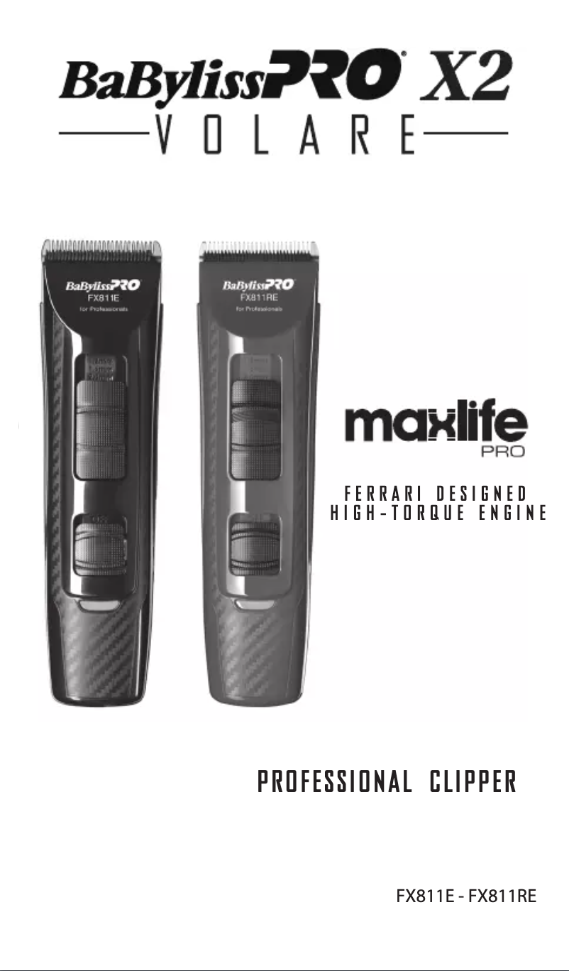 Page 1 of the manual User Manual BaByliss Pro X2 Volare FX811RE