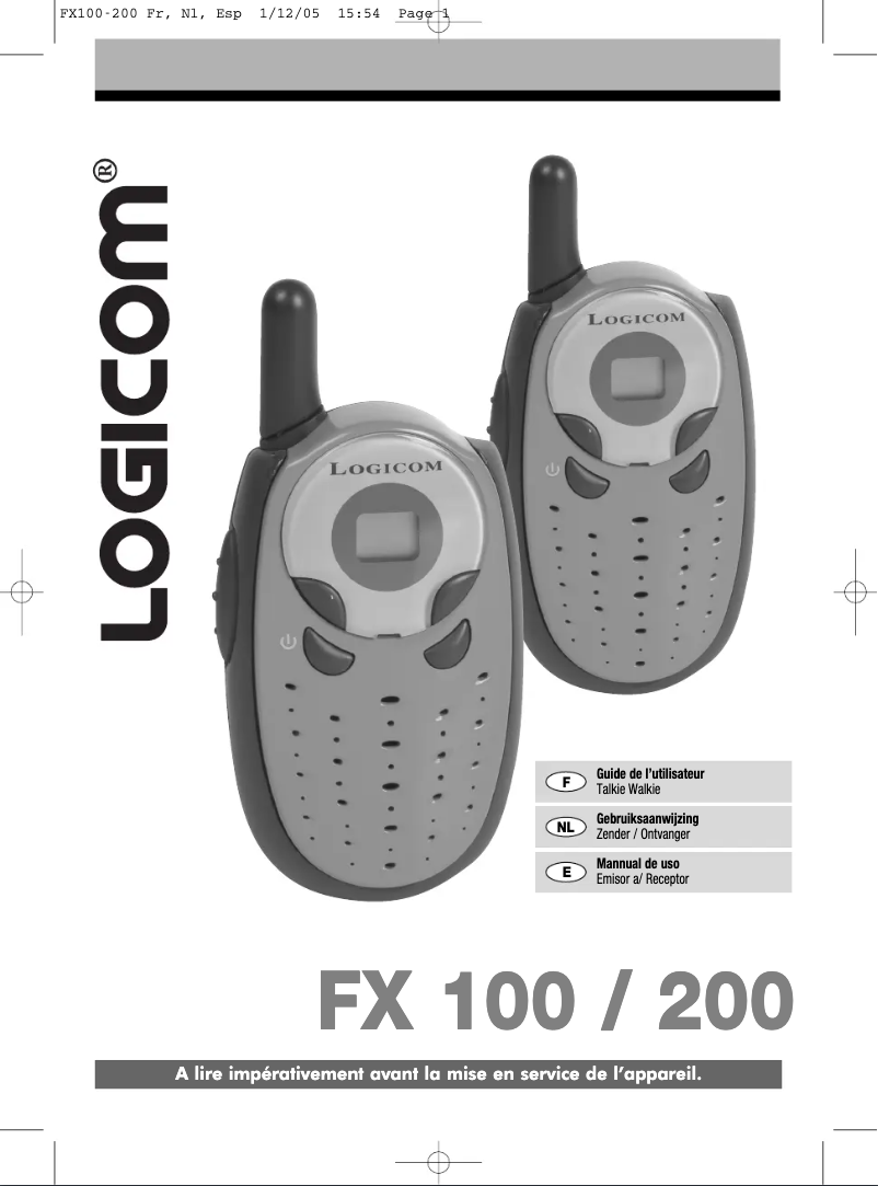 Page 1 of the manual User Manual Logicom FX 200
