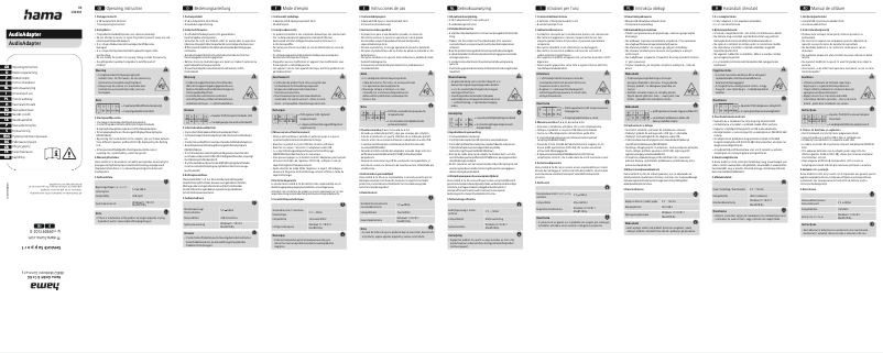 Page 1 of the manual User Manual Hama 00200302