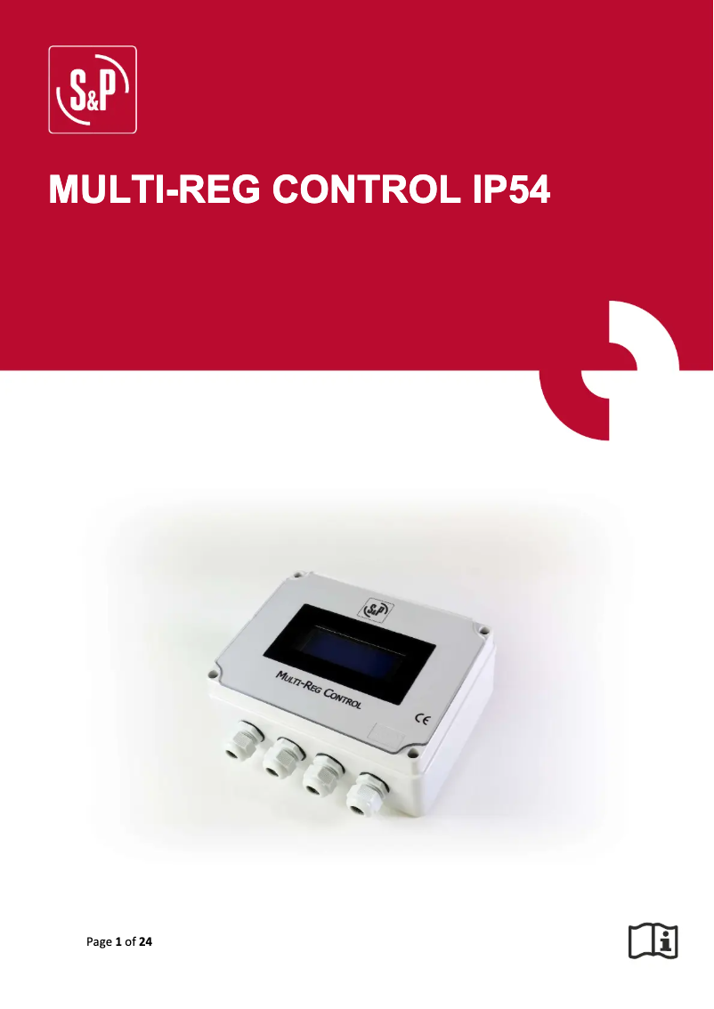 First page image of the manual for MULTI-REG CONTROL IP54