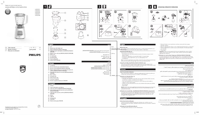 Page 1 of the manual User Manual Philips Daily Collection HR2058