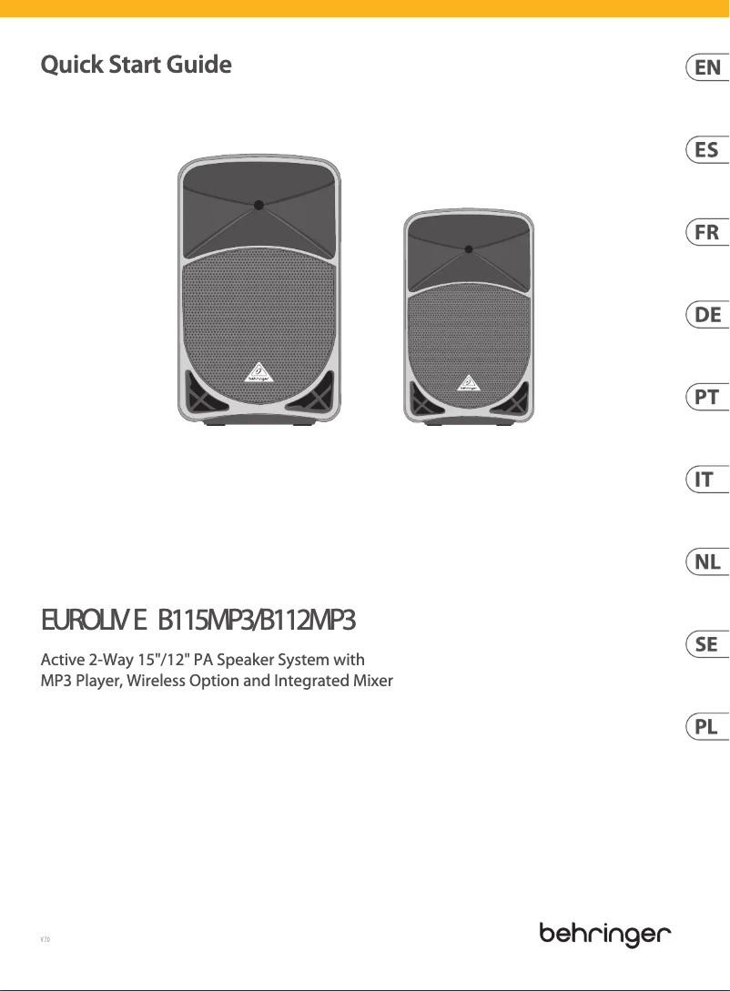 First page image of the manual for EuroLive B112MP3