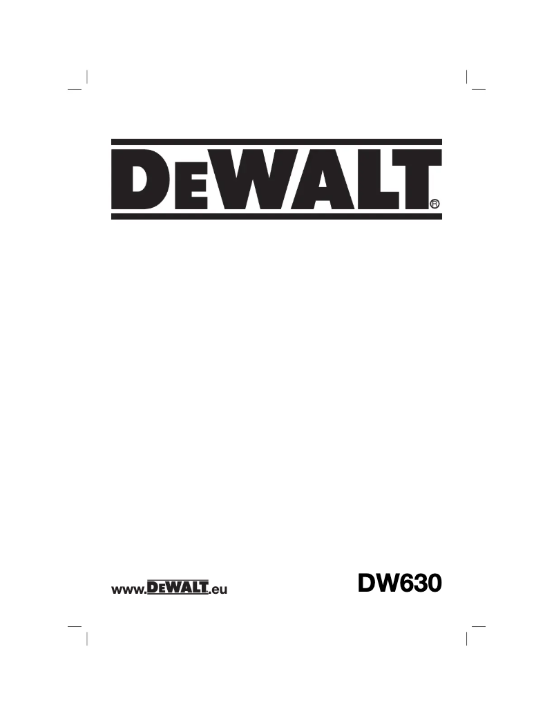 First page image of the manual for DW630