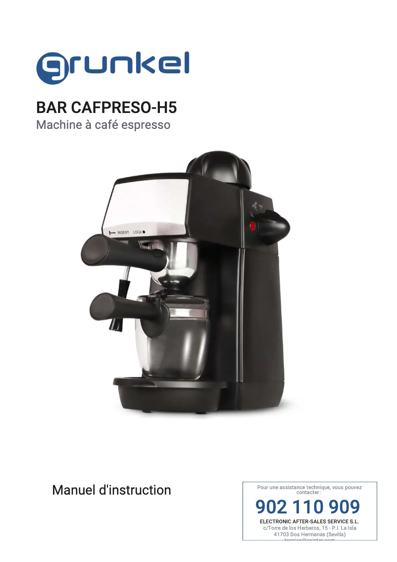 First page image of the manual for CAFPRESO-H5 BAR