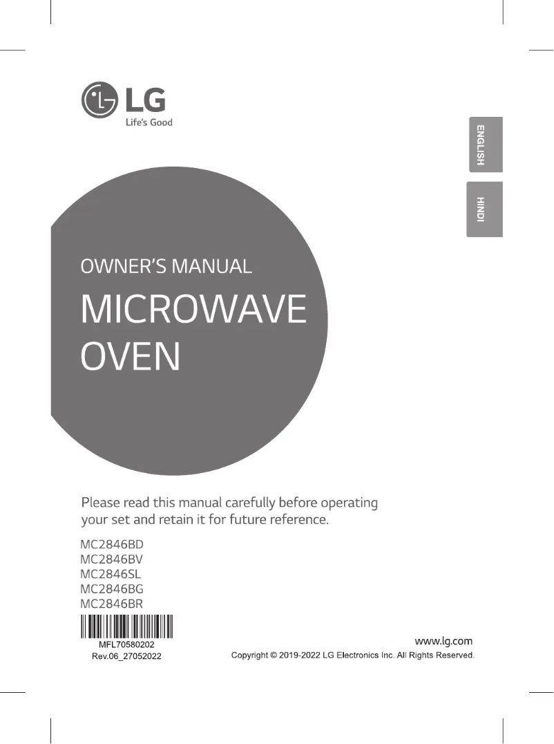 Page 1 of the manual User Manual LG MC2846SL