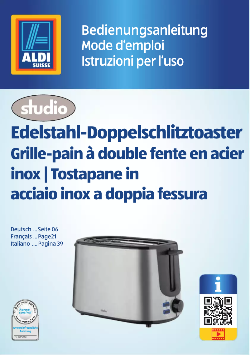 Page 1 of the manual User Manual Studio GT-Tds-eds-05-CH