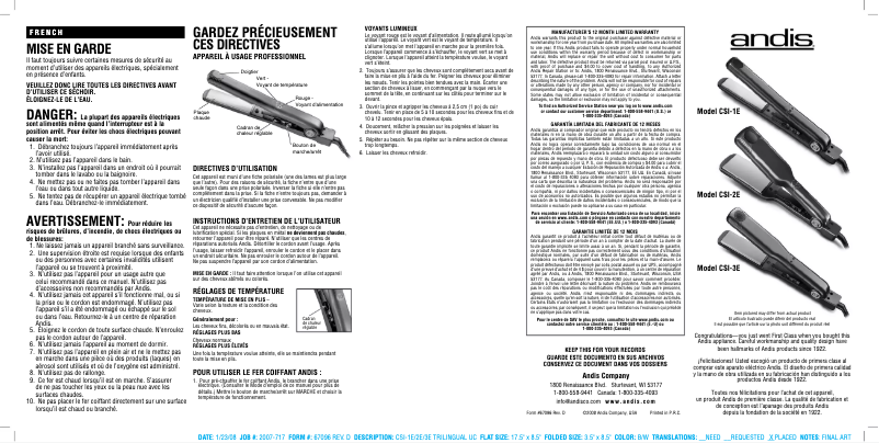 Image de la première page du manuel de l'appareil CSI-3EA