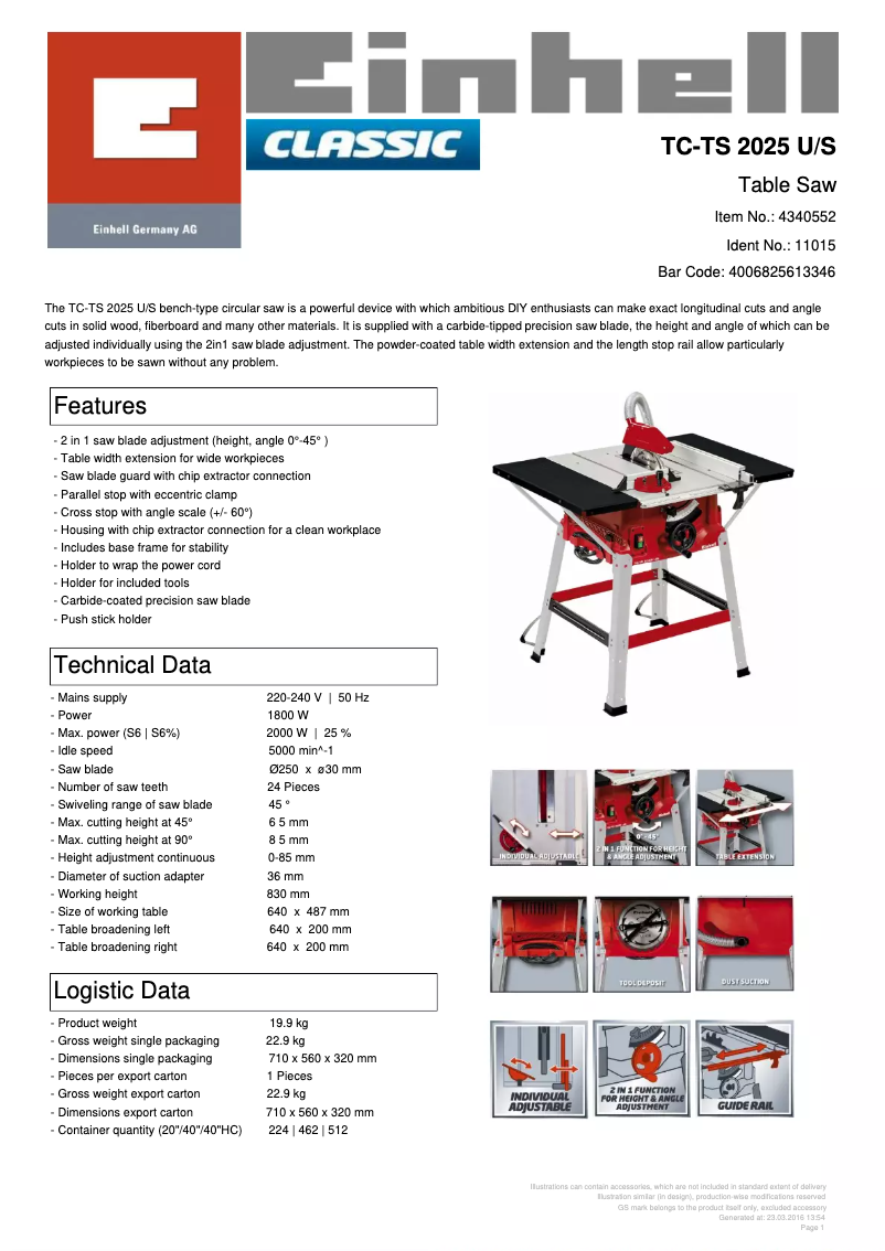 First page image of the manual for TC-TS 2025 U/S
