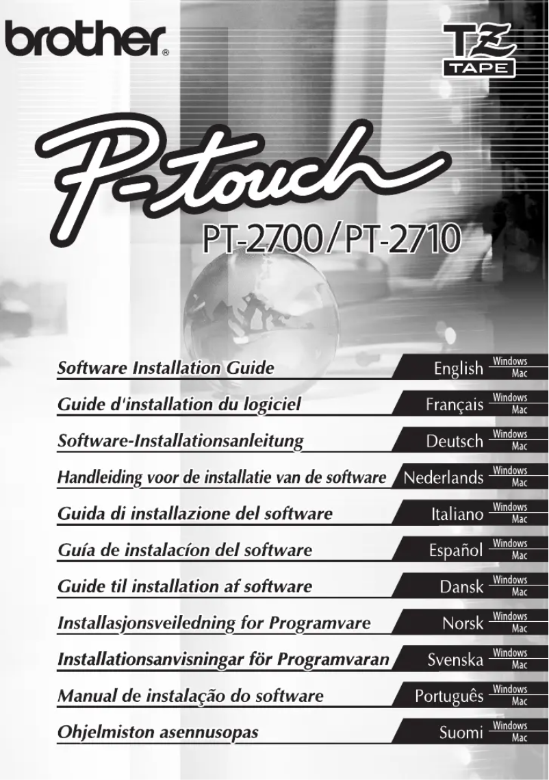 Page 1 of the manual User Manual Brother P-Touch 2700