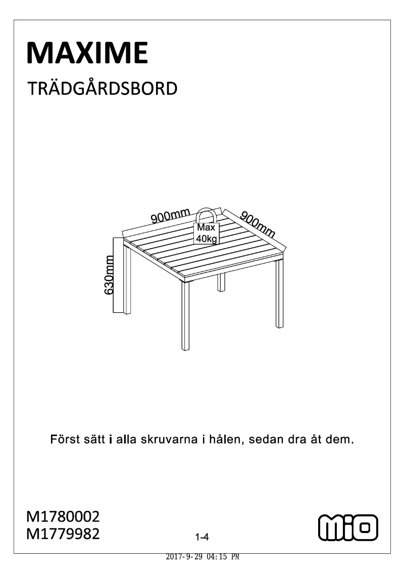 First page image of the manual for Maxime