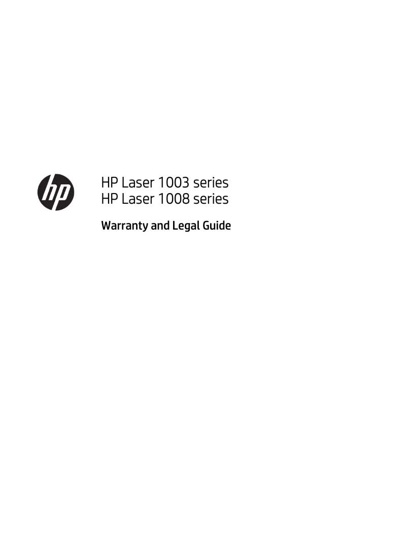 Page 1 of the manual Warranty Information HP LaserJet 1000