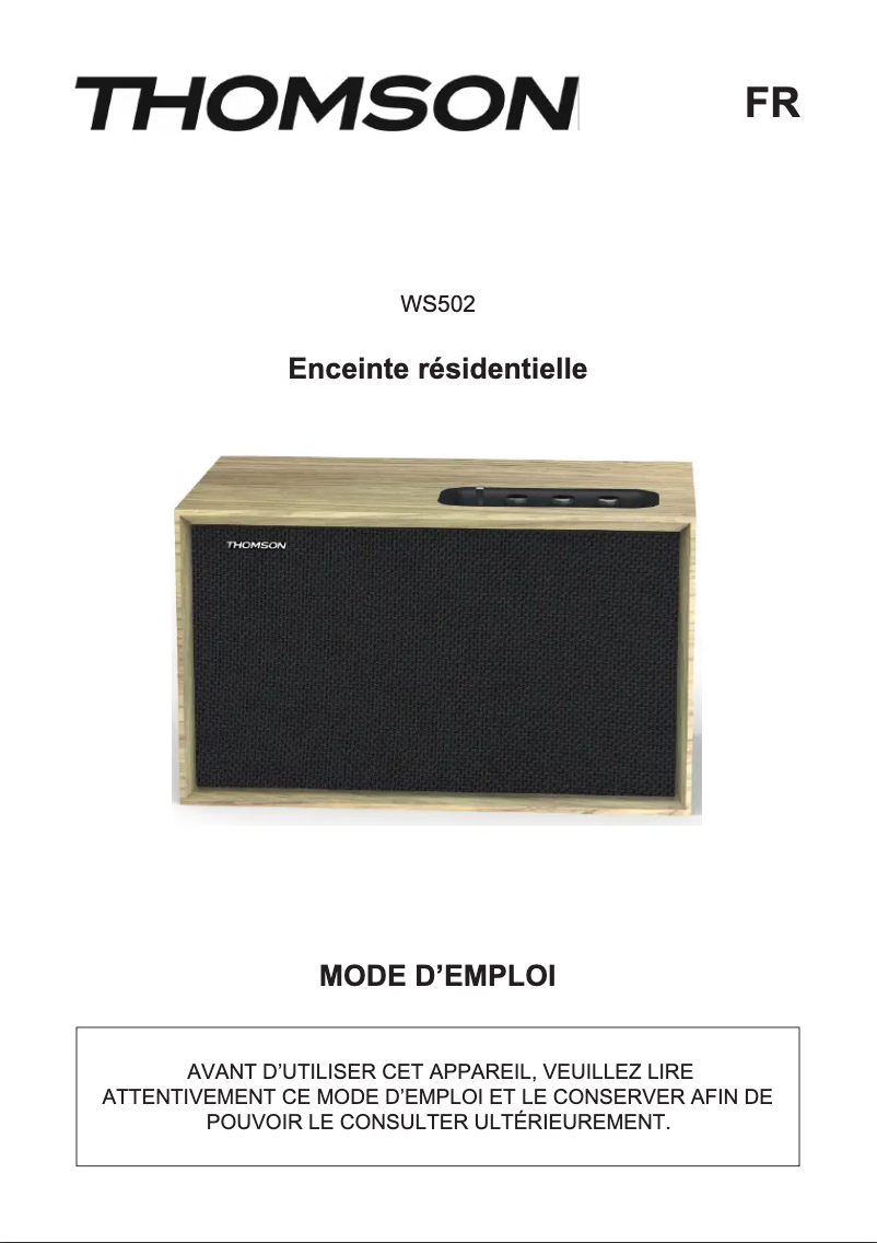 Page 1 of the manual User Manual Thomson WS502