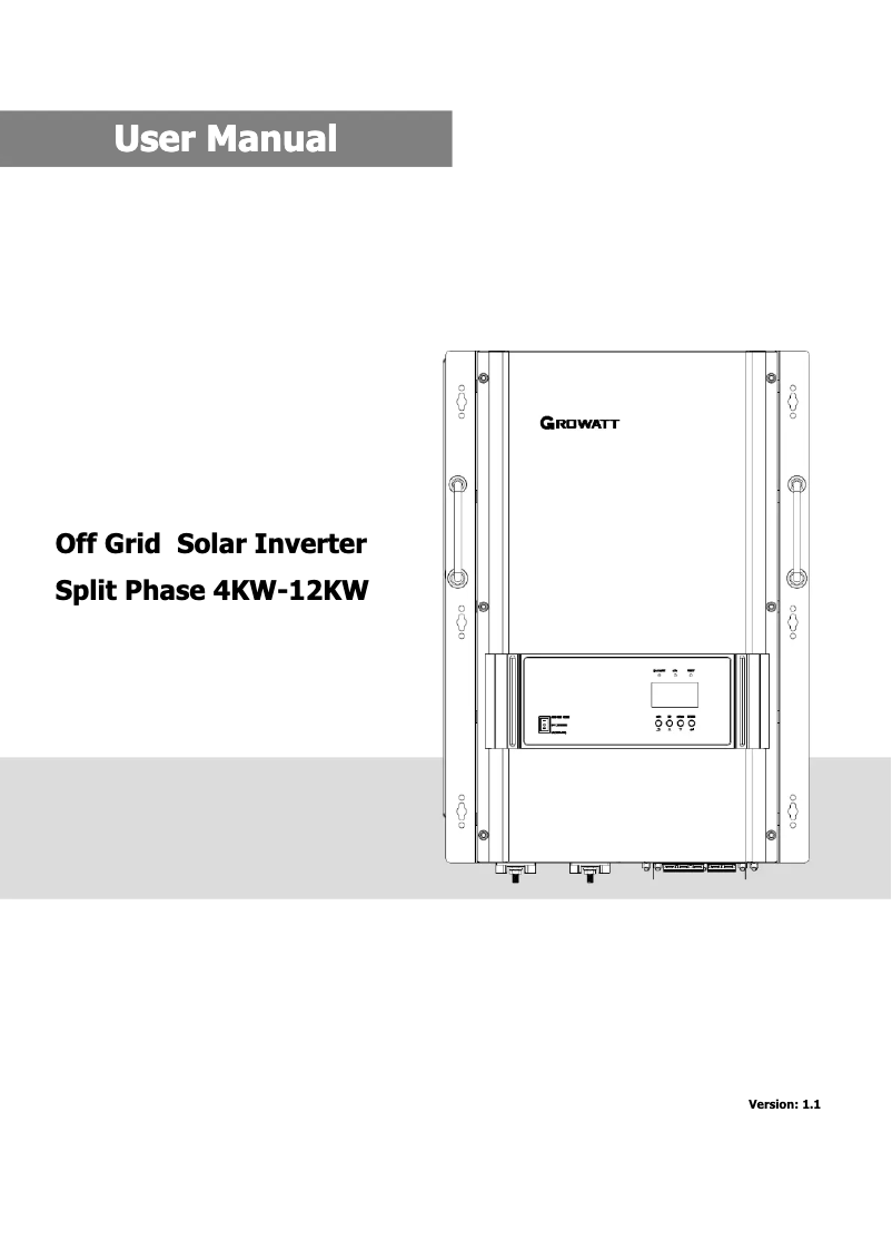 Image de la première page du manuel de l'appareil SPF 4000-18000T DVM-MPV