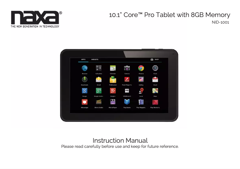 Page 1 de la notice Manuel utilisateur Naxa NID-1001