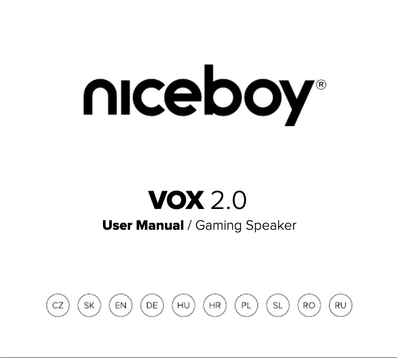 First page image of the manual for ORYX VOX 2.0