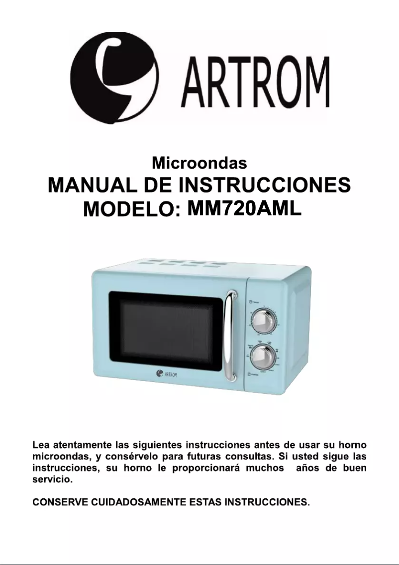 First page image of the manual for MM720AML