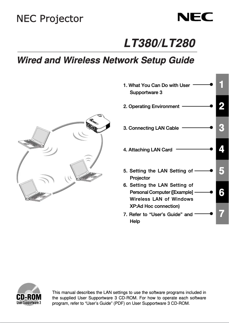 Page 1 of the manual User Manual NEC LT280
