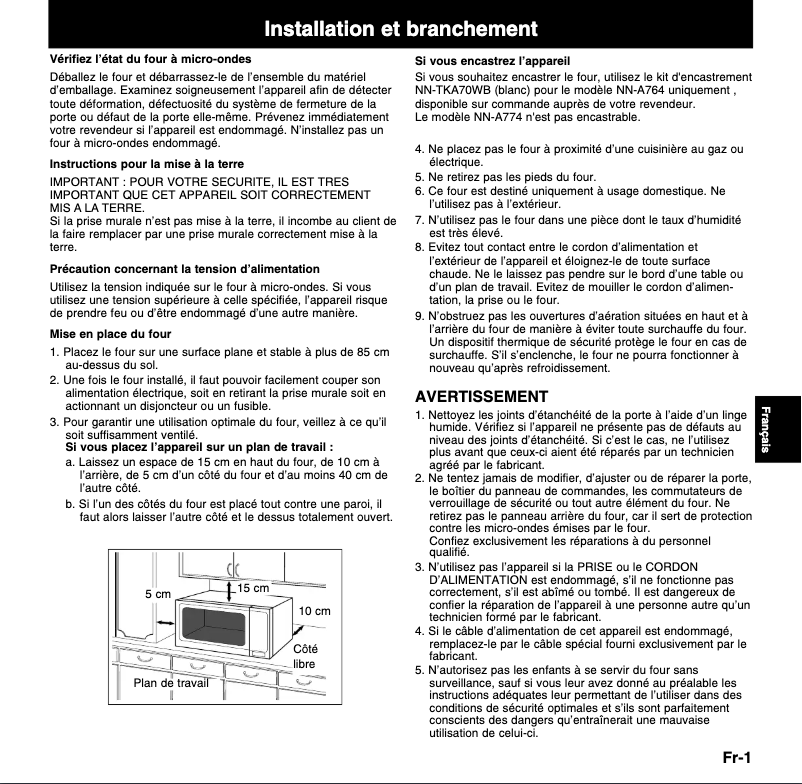 Page 1 of the manual User Manual Panasonic NN-A774